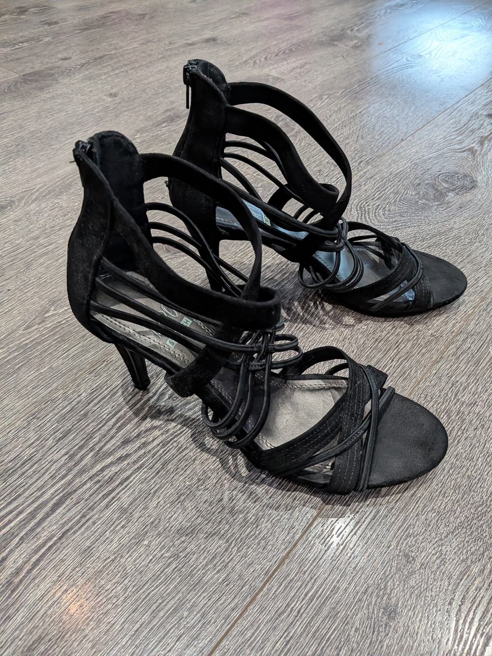 Impo Black Strappy Stiletto Heels